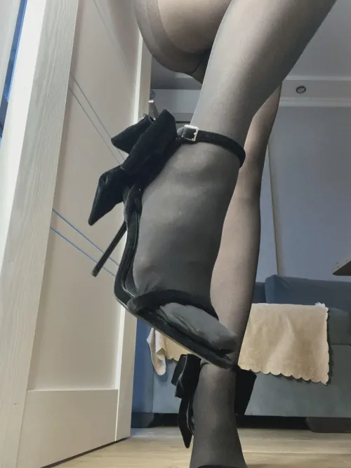 black heels and nylons go together so well