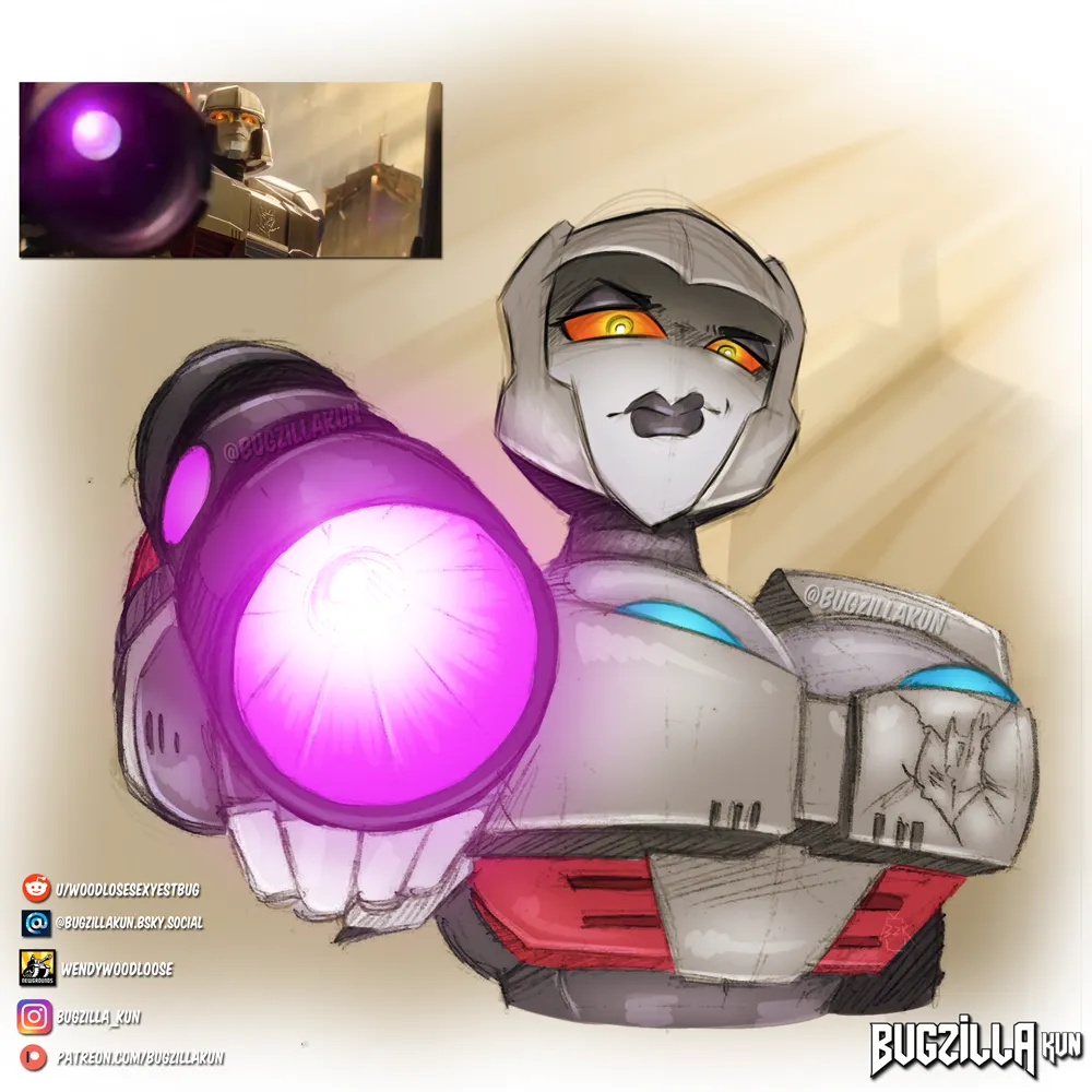 D-16/Megatron warm up drawing (by Bugzilla)