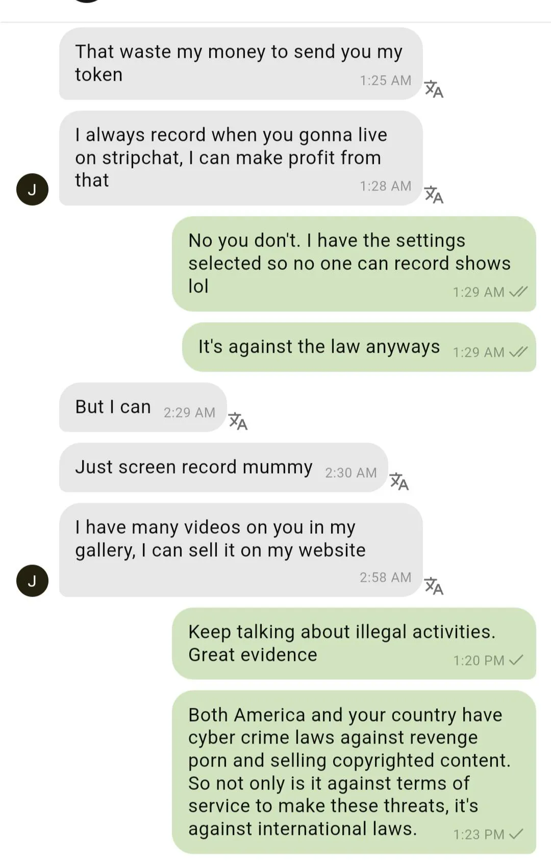 His account was immediately banned on the site