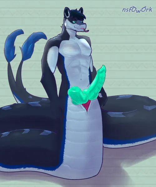 My Fursona enjoying the Year of the Snake by becoming a Naga [M] (nsfOWOrk)