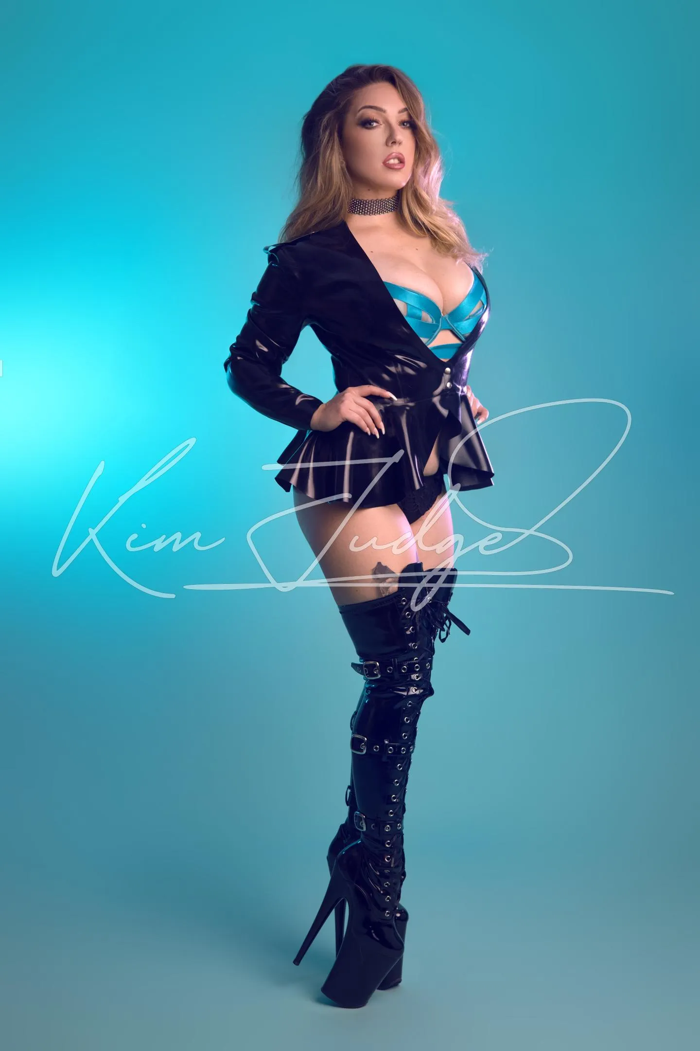 Shiny jacket shiny boots