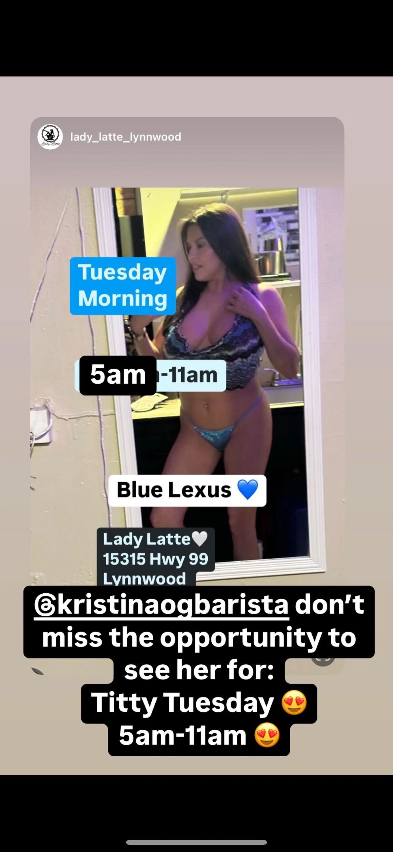 Somehow I got censored on Reddit. Come see the best in Lynnwood for big titty Tuesday