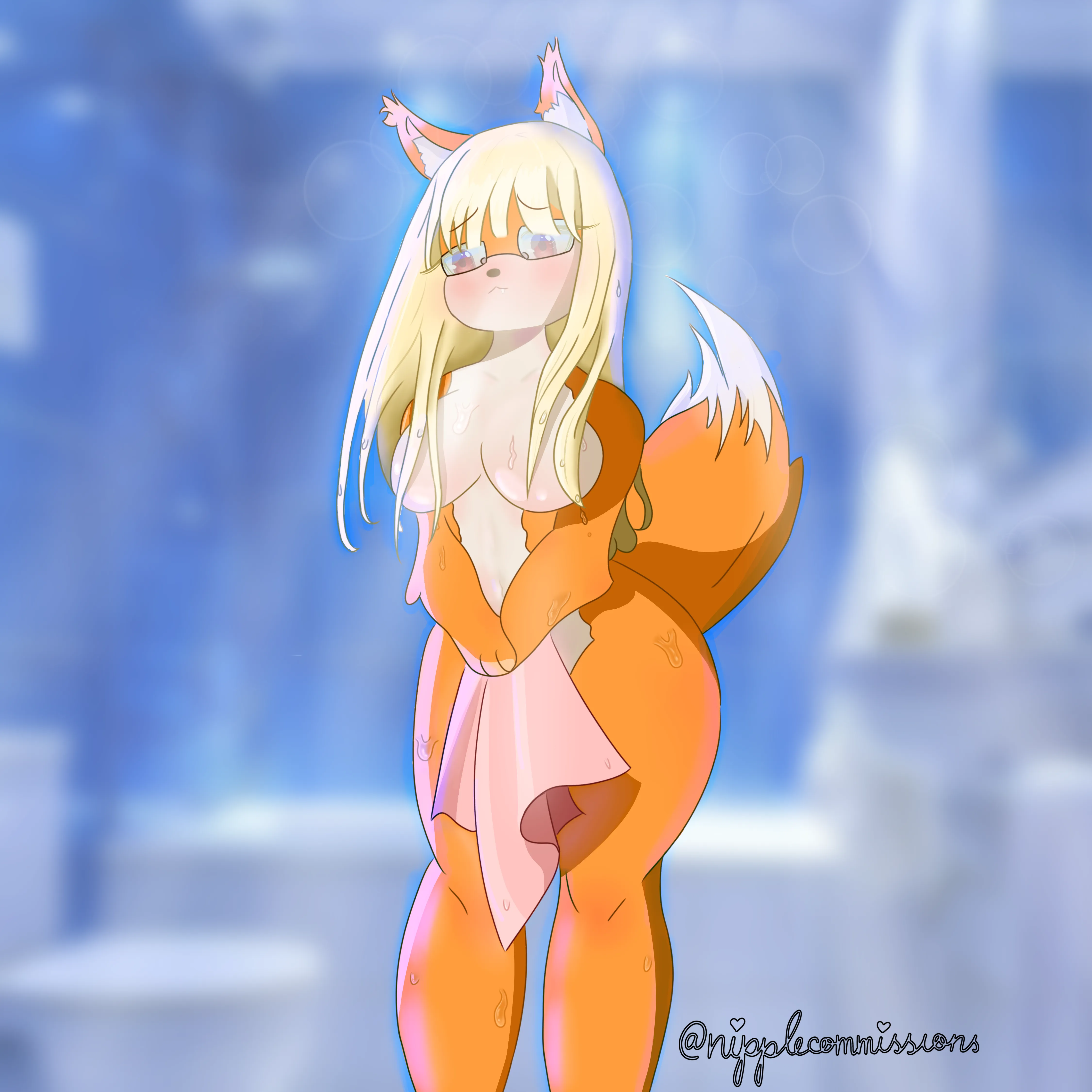 Wanna join me in the shower~?[F] (Nipplecommissions)