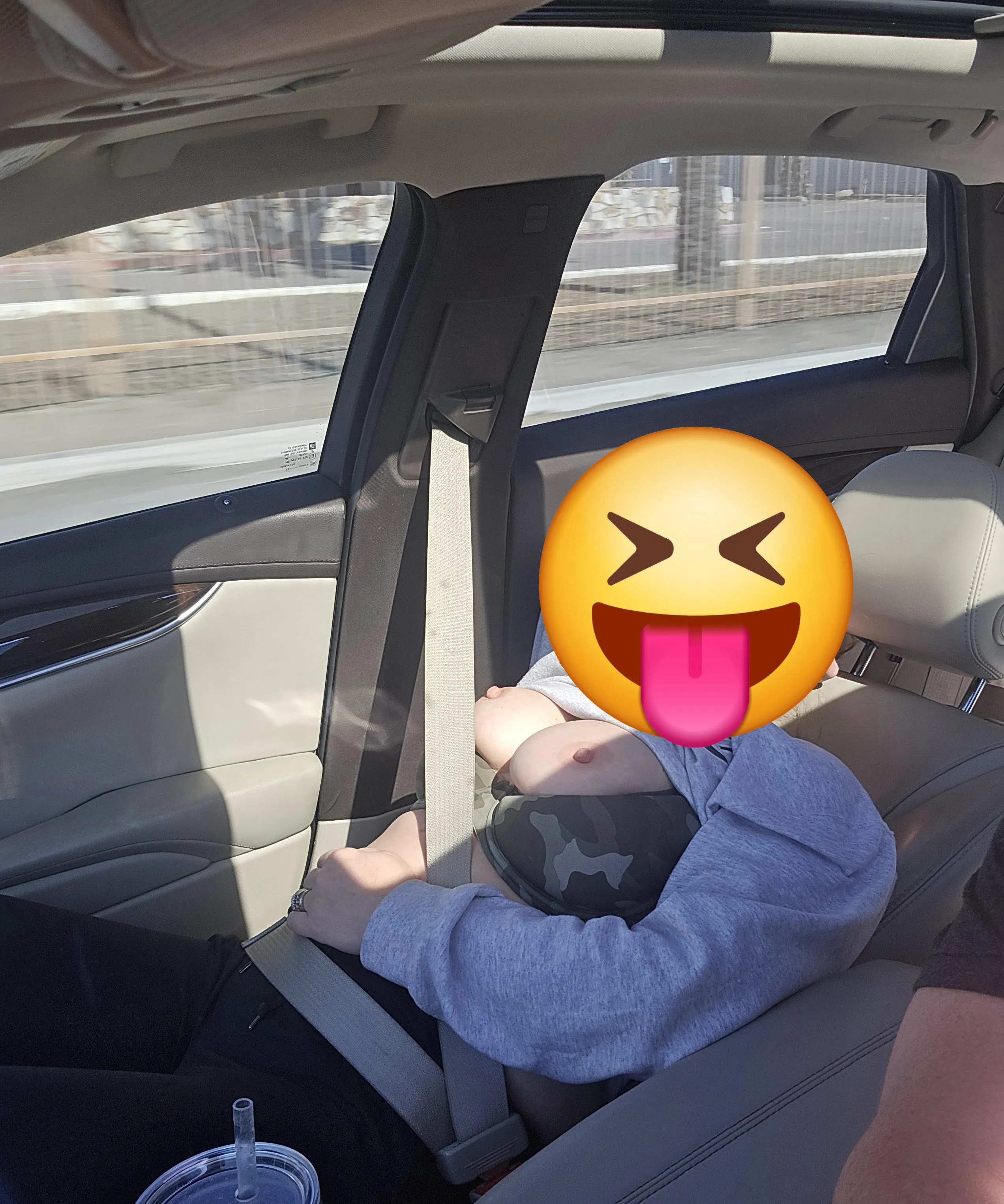 Wife took a nap in the car today