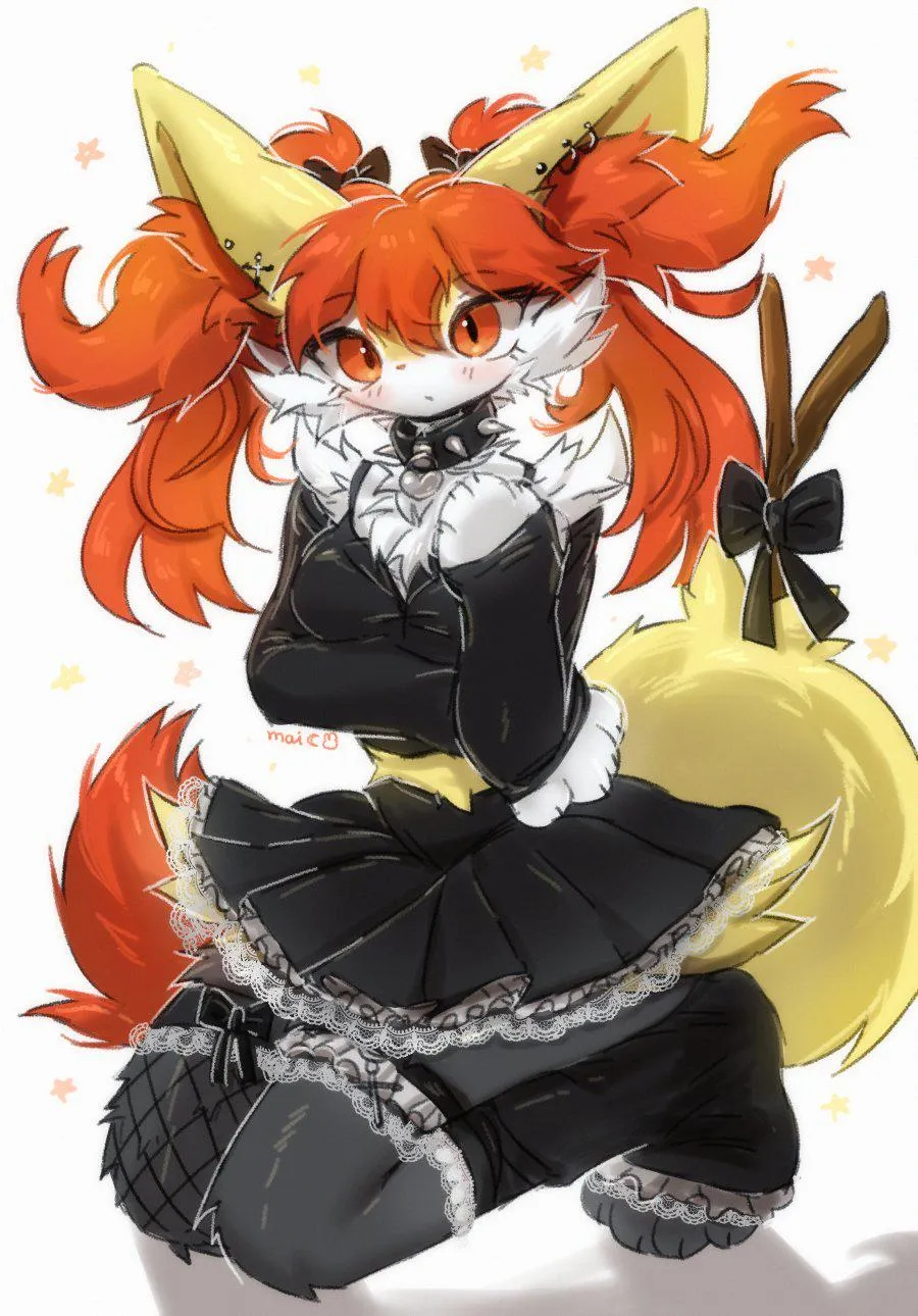 Your rarely dose of goth braixen (maimoonrabbit)