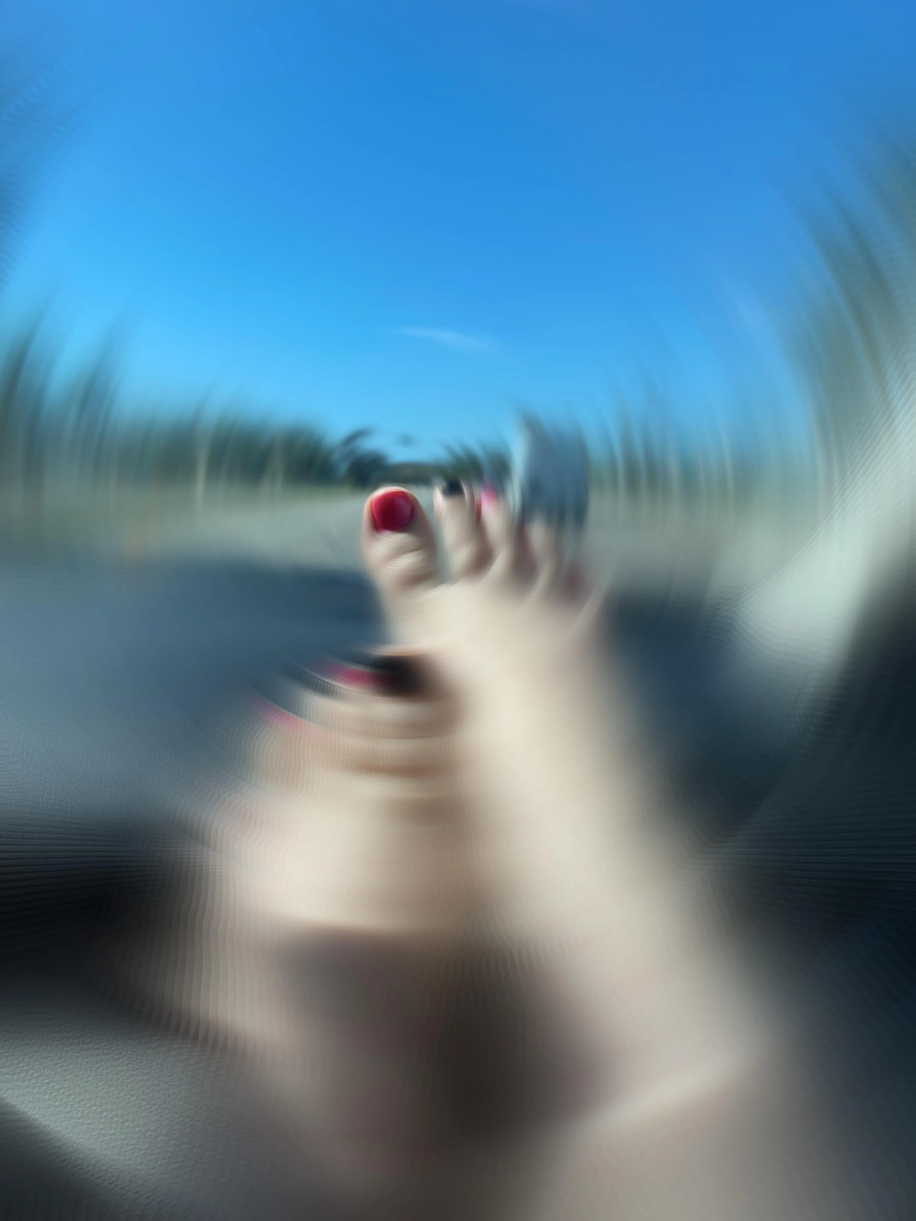 How my new pedicure has you feeling 🌀🩷🖤