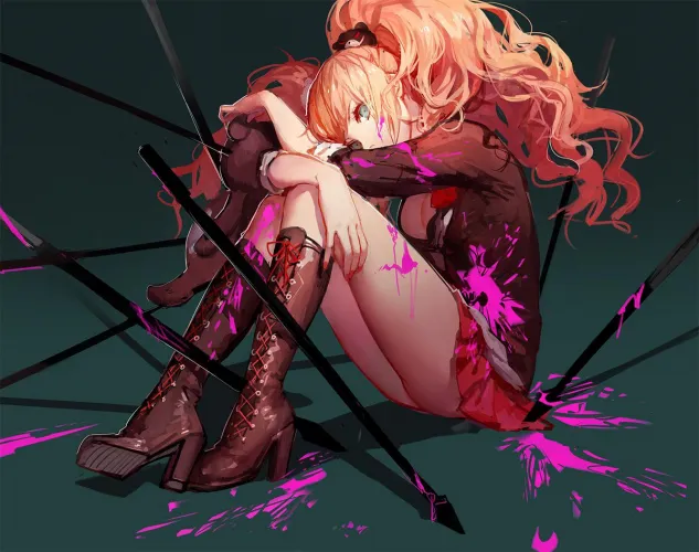 Junko dirty from the deed [Danganronpa] (ask)