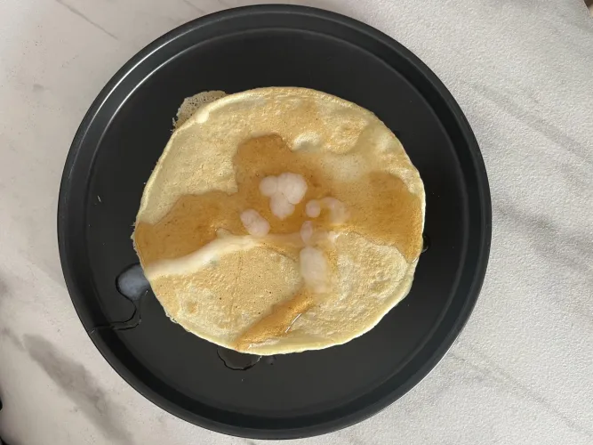 My boy is having a good breakfast this morning