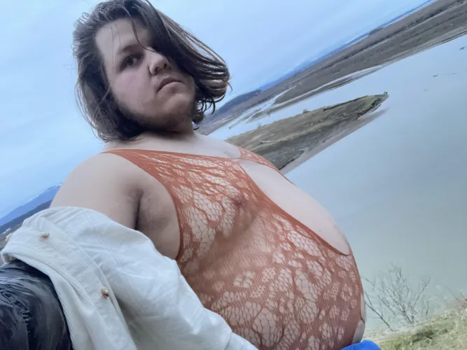 At the top of a cliff. Who else loves nature? [23]