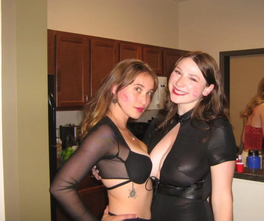 Crushing her friend's tiny tits