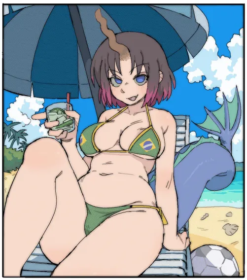 Elma on the beach (by AMLOgamer