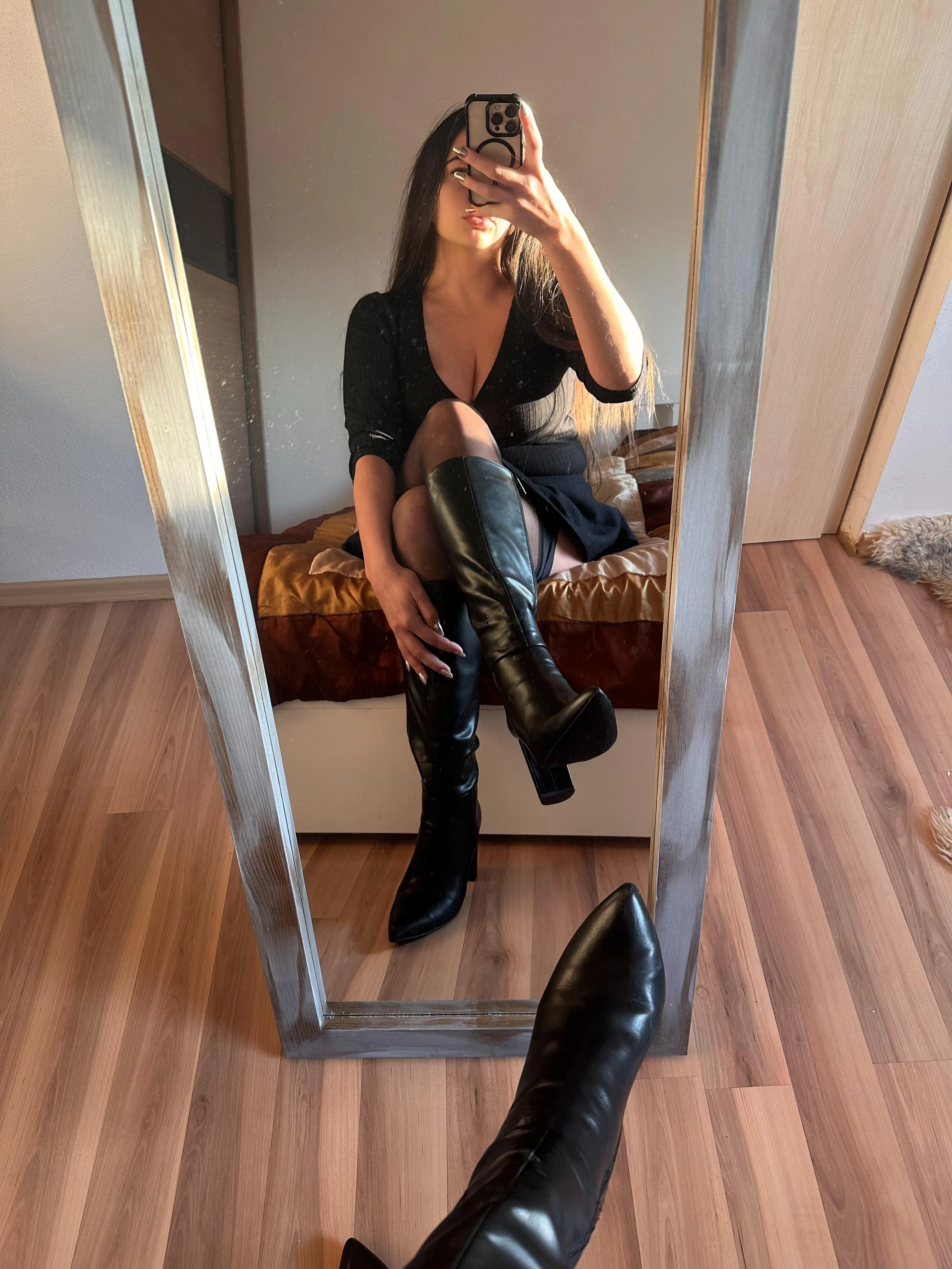 kneel and clean my boots