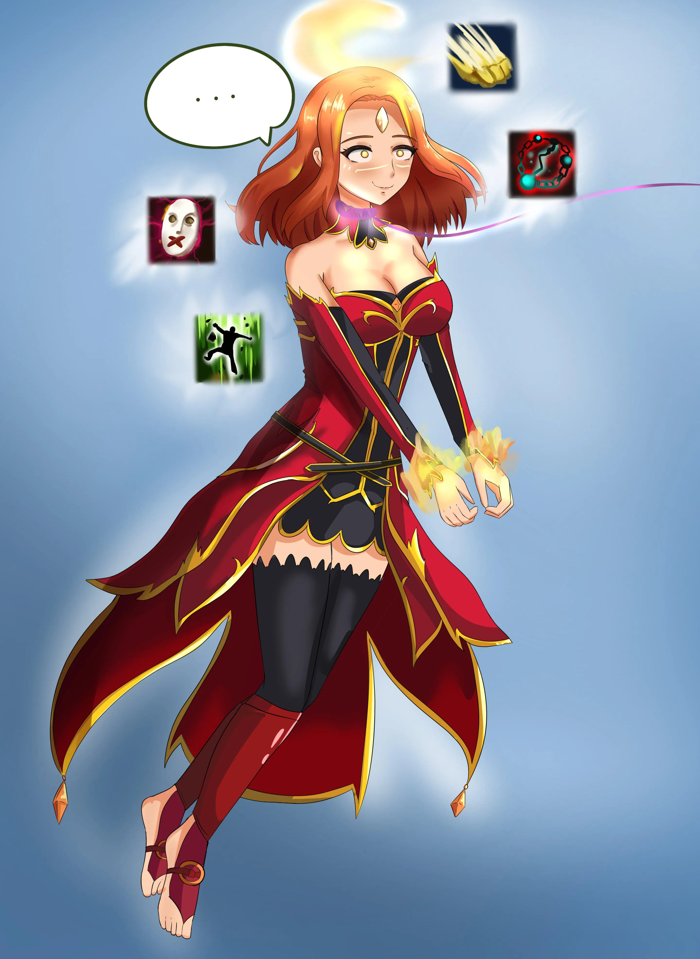 Shackled, leashed, silenced, stunned Lina (ValvalisQR) [DotA]
