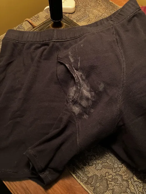 The boxers I wore while sucking a huge dick today….