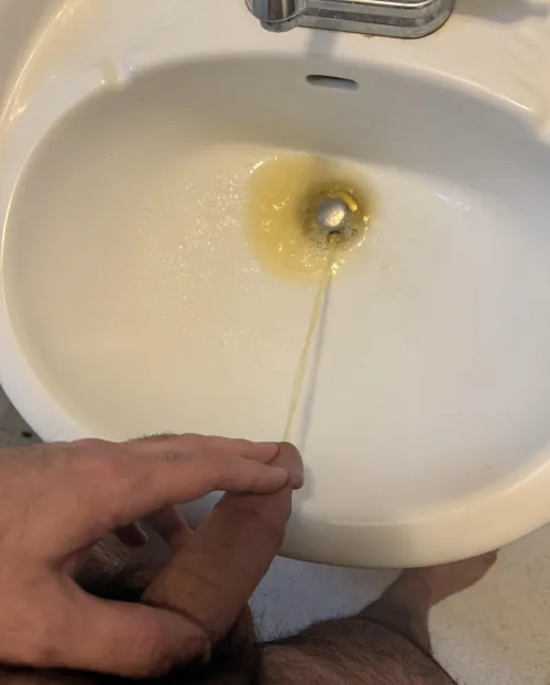 Too hard to aim into the toilet so I used the sink