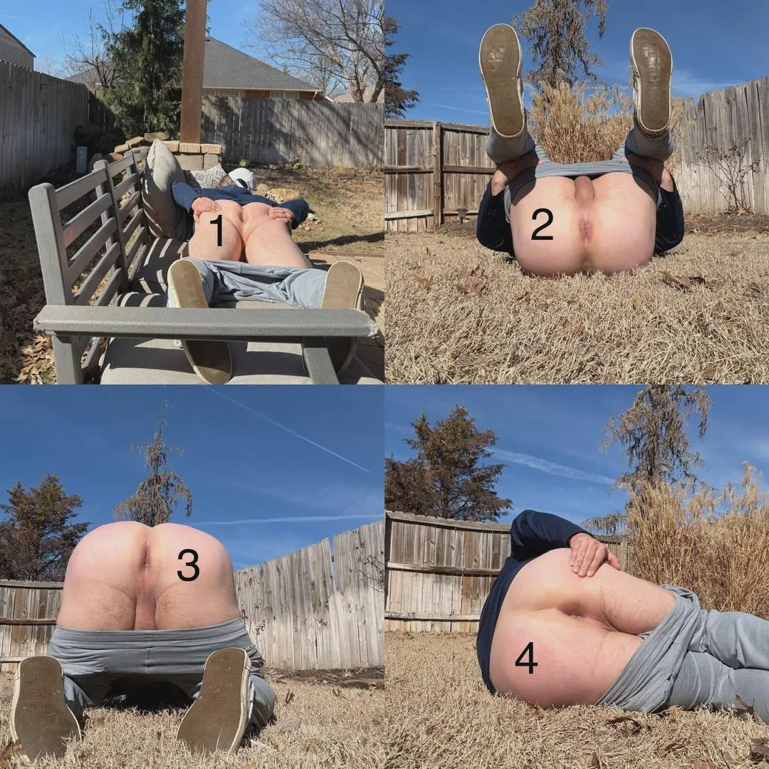 Which way should I get some sun on my asshole? ☀️ 🍑