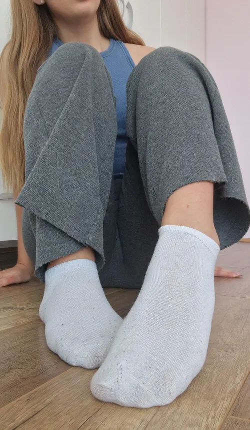 Cute girl wearing white socks