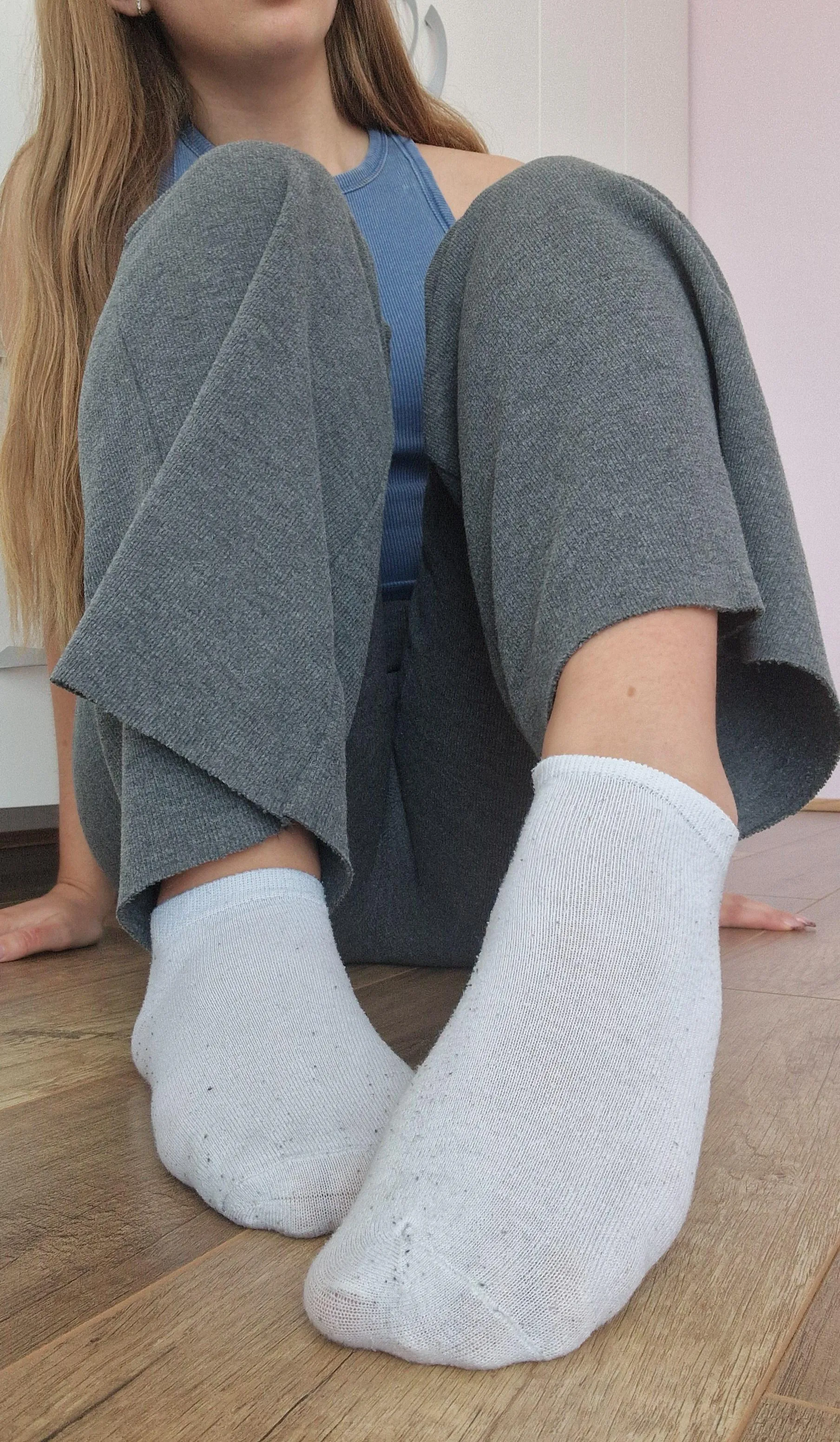Cute girl wearing white socks
