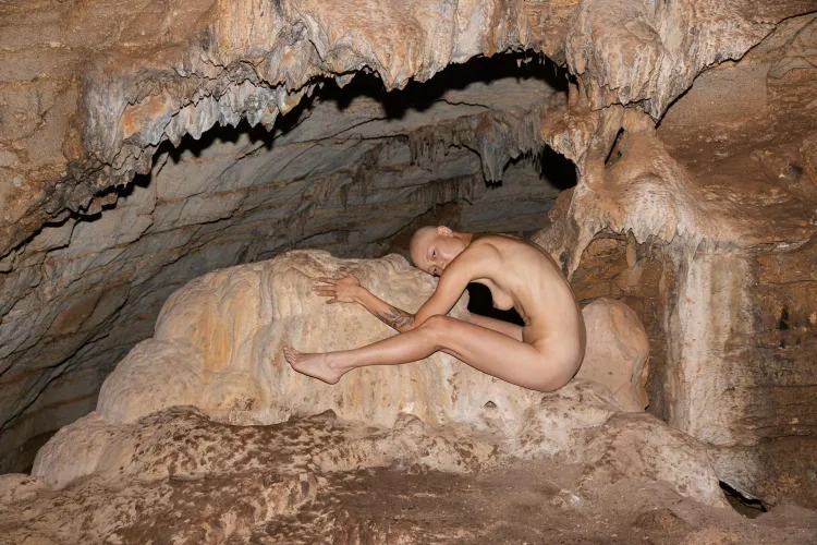 Erika, photographed for my project 'Human Nature'. Etzba Cave, Israel (2021, OC).