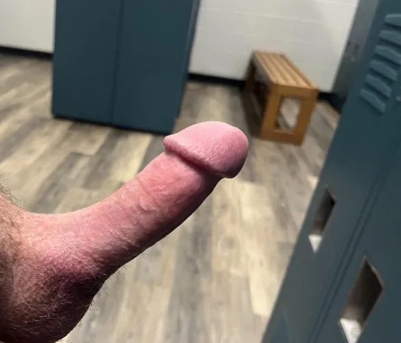 Ill walk to the showers naked, hard or not