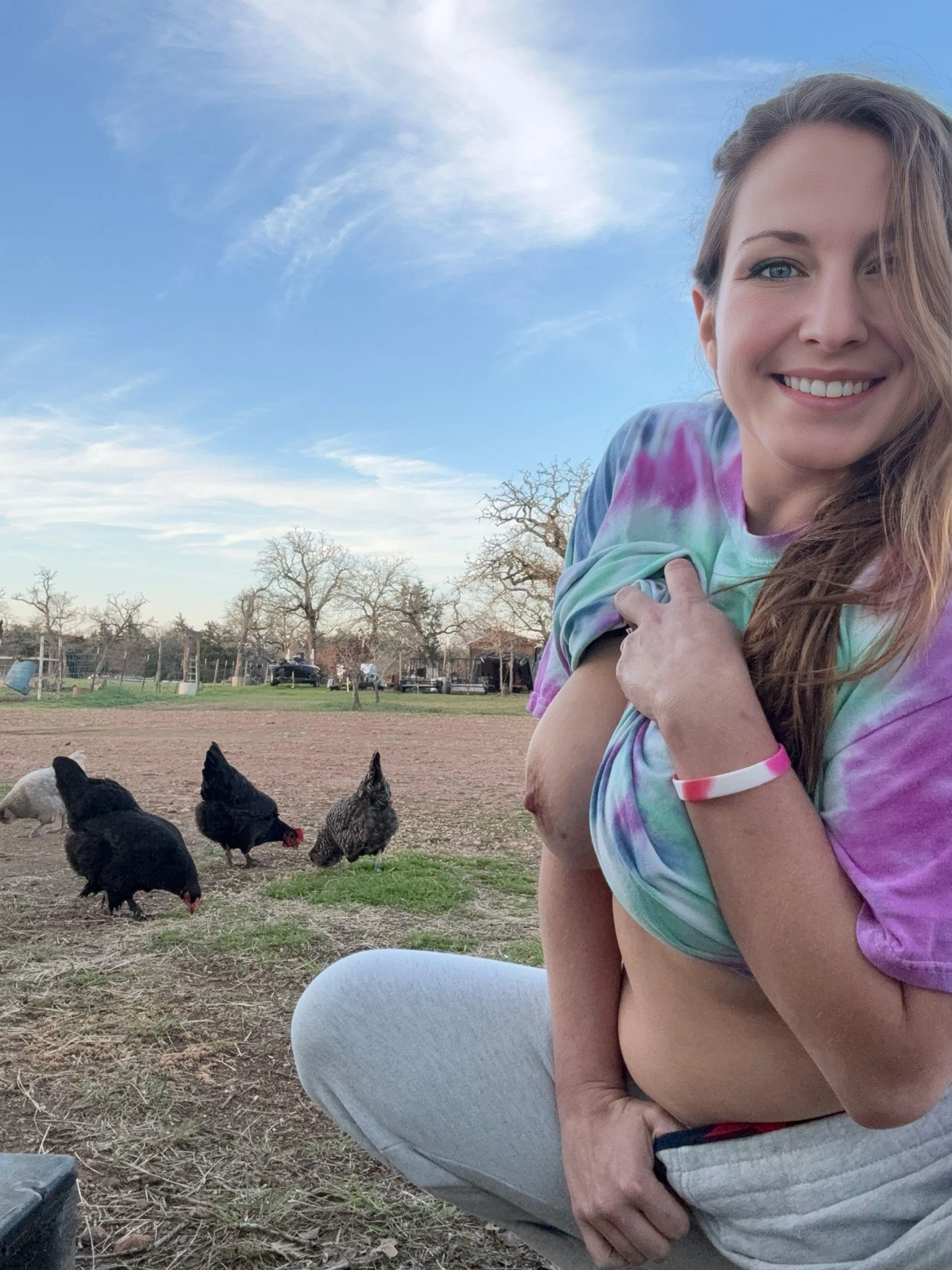 Just a chick and her chickens