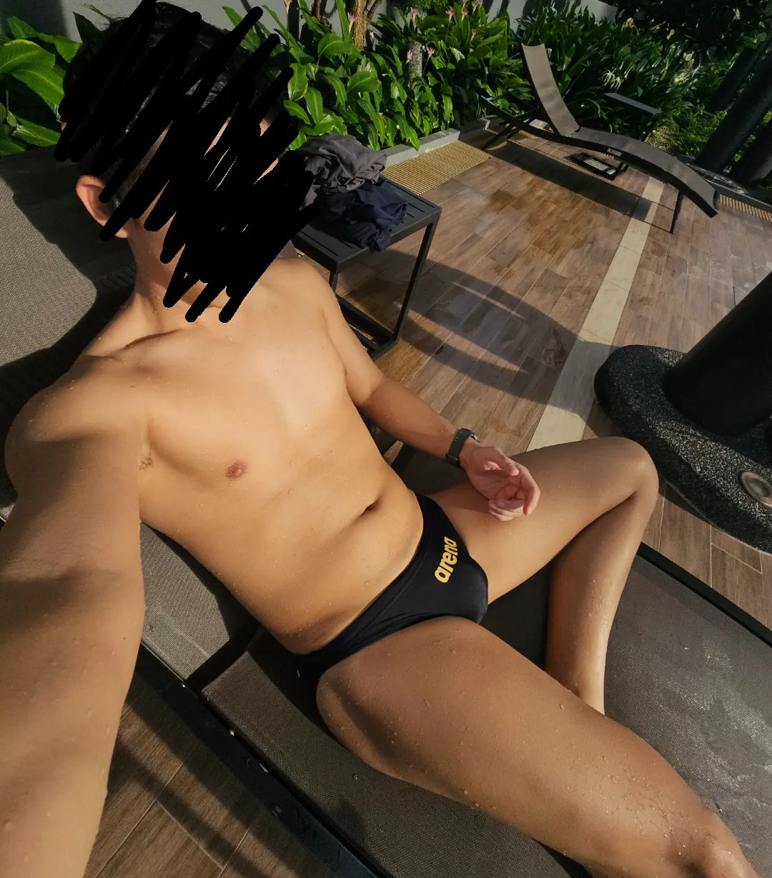 Just went for a swim and tan