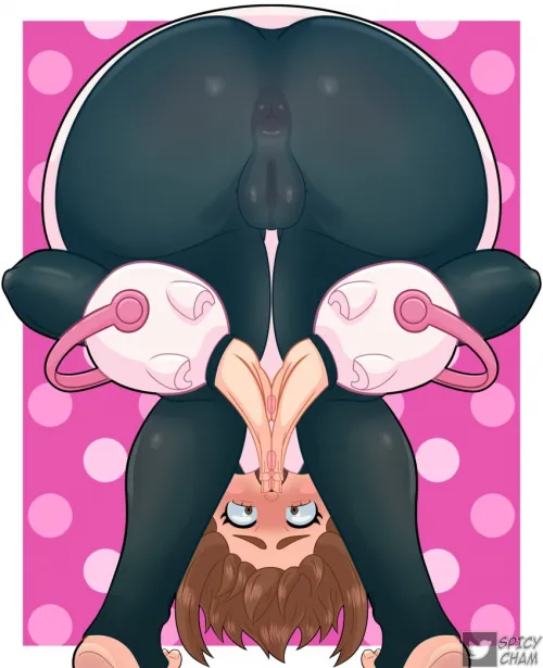 Ochako showing off the best part of her hero suit (spicycham)💙