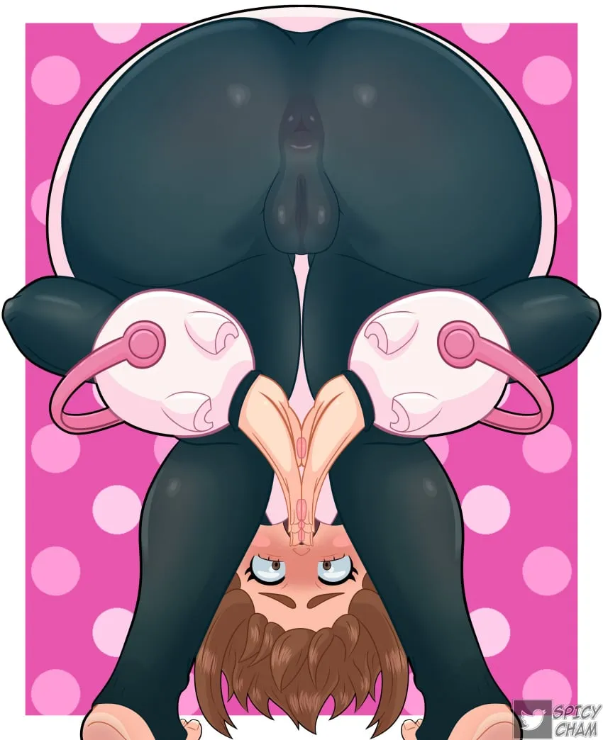 Ochako showing off the best part of her hero suit (spicycham)💙