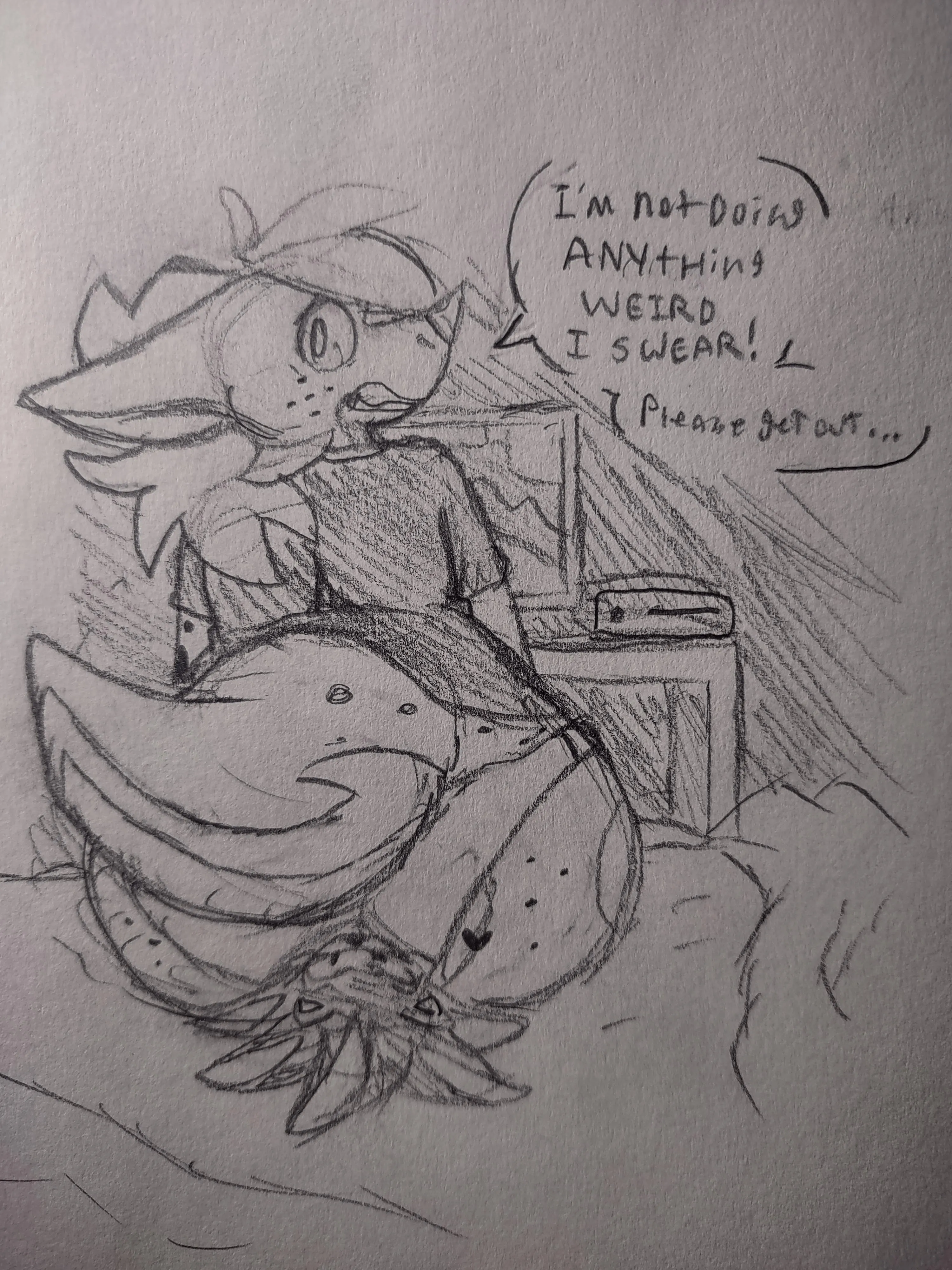 She crush the plush (rustyfoxdraws/me)