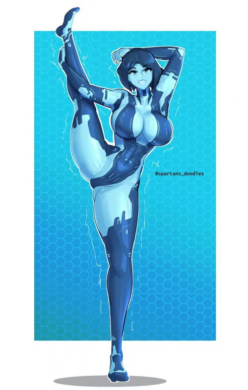 Cortana wants you stretch out before a big mission chief! (spartandoodles) [Halo]