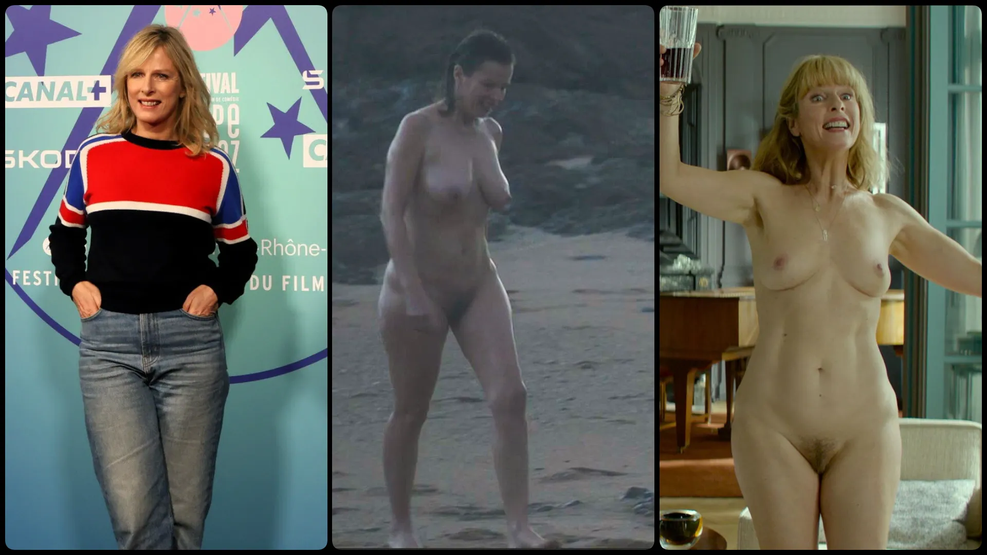 French actress Karin Viard (59y/o, full frontal at 46 & 54)