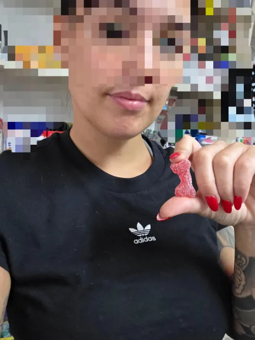 How humiliating, this candy is bigger