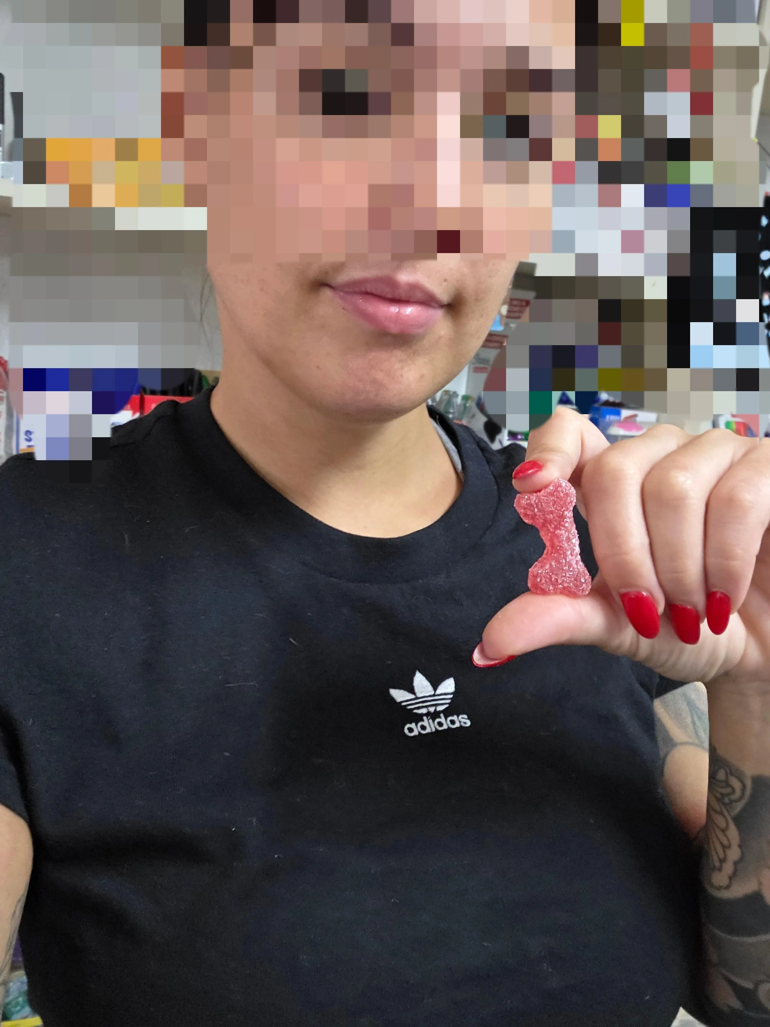 How humiliating, this candy is bigger