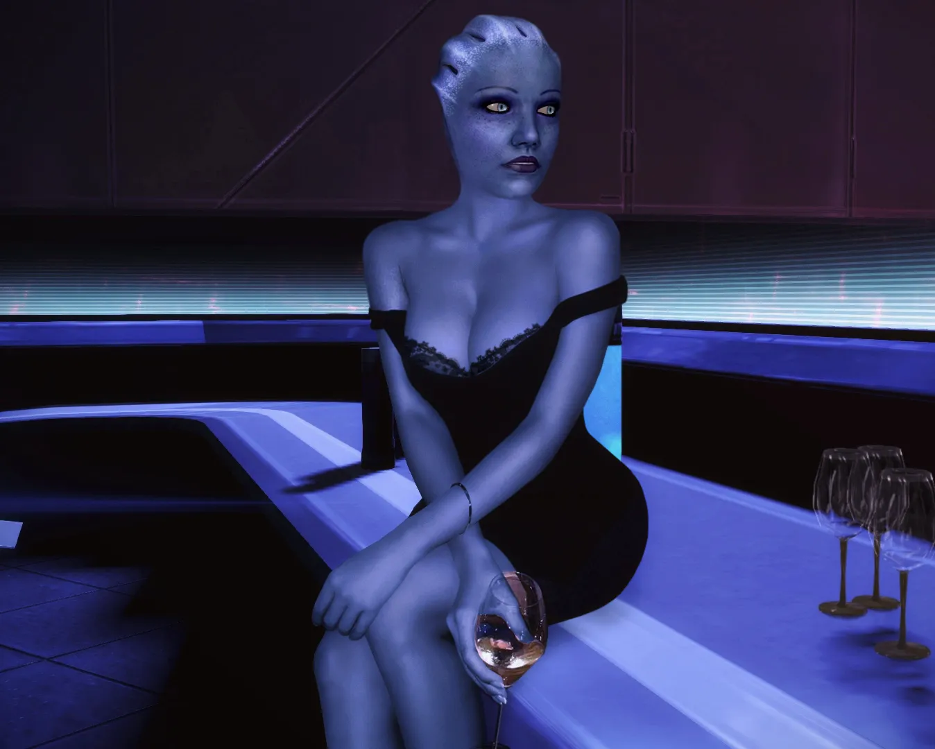 Liara  was told when she went for a night out that she should try to look less sciency and more approachable. (Rastifan)