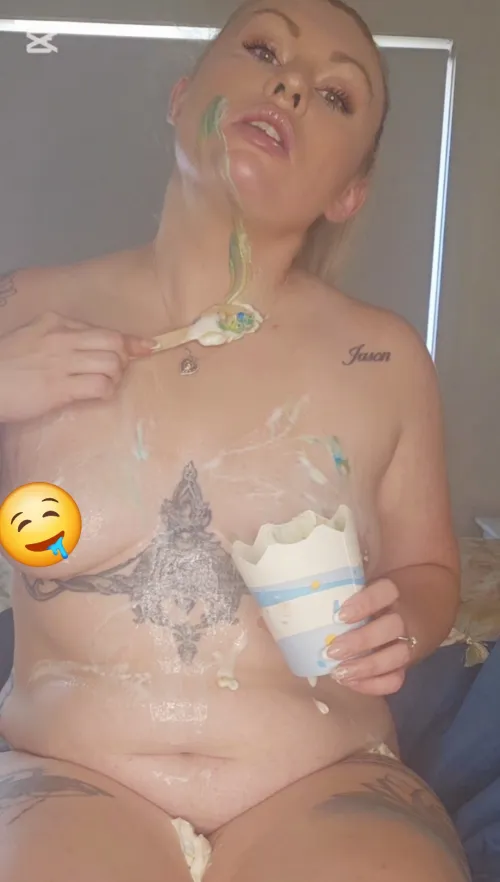 Getting messy with ice cream
