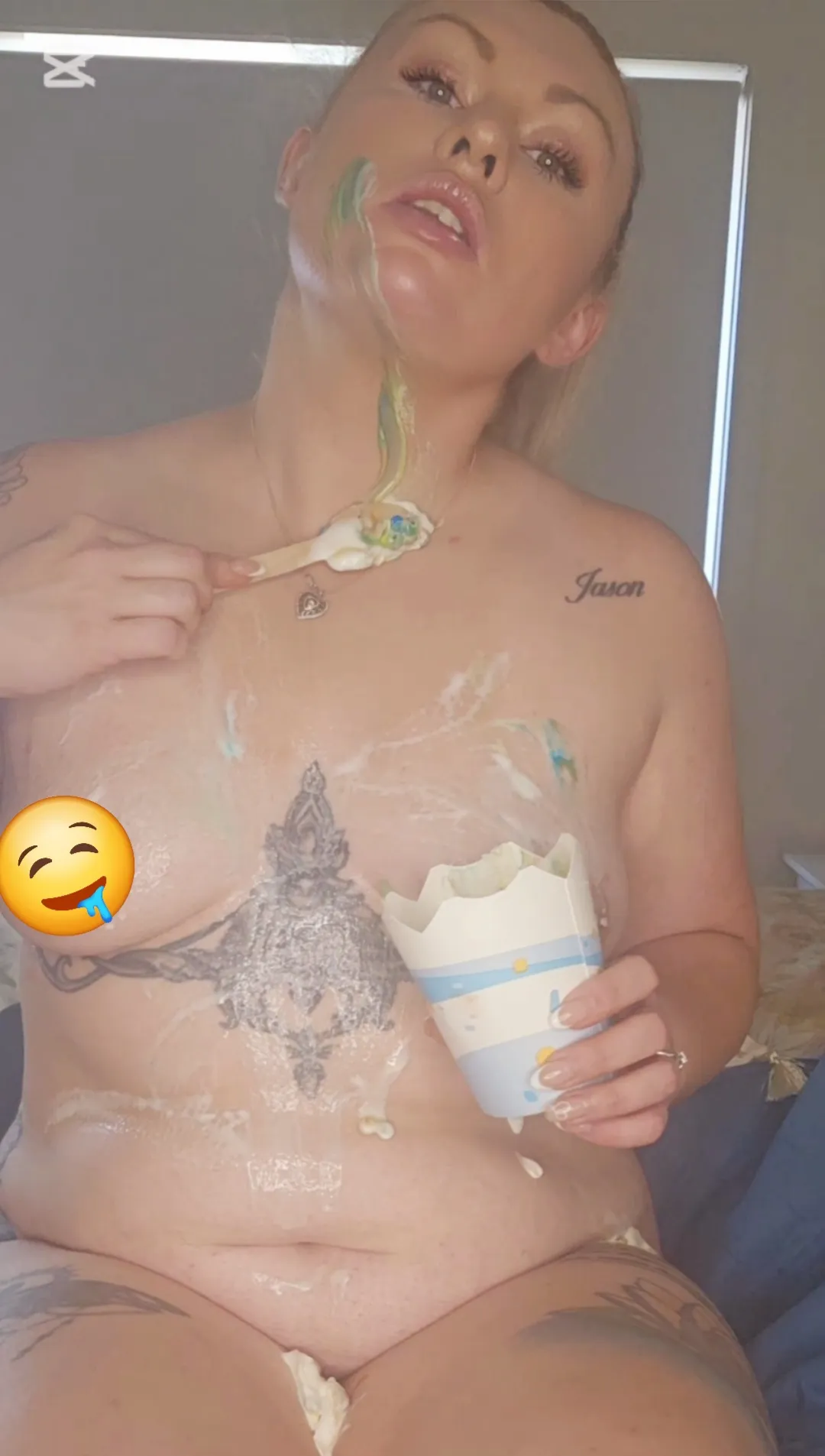 Getting messy with ice cream