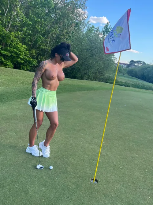 Golfing topless with the guys in Florida and no one is complaining...