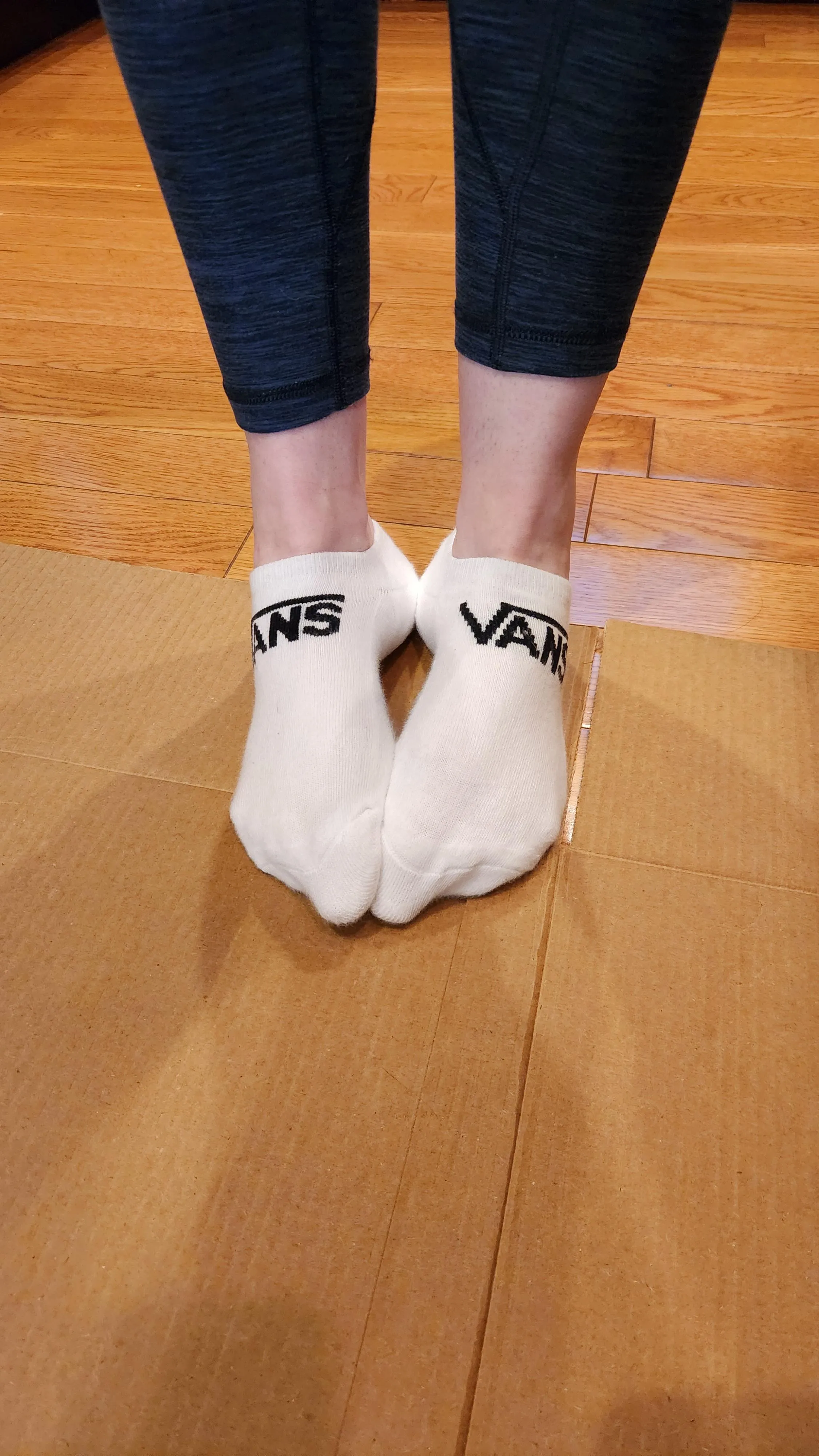 The cute toe scrunch in my white vans