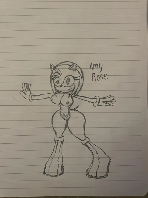 Amy Rose drawn by me