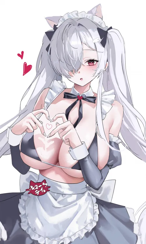 Maid Cinderella making a heart