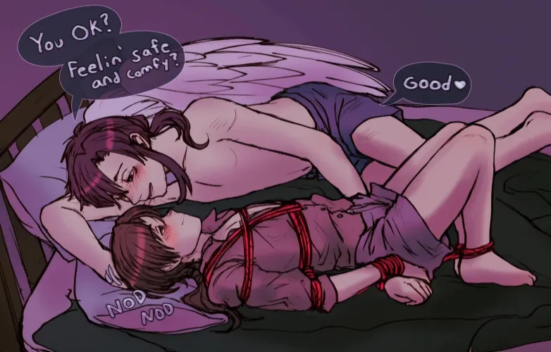 Making sure she feels safe and snug before we continue~