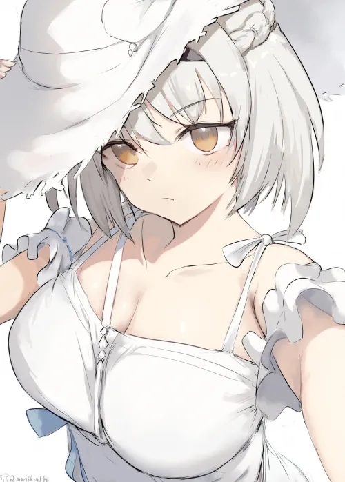 Sena in her new white dress