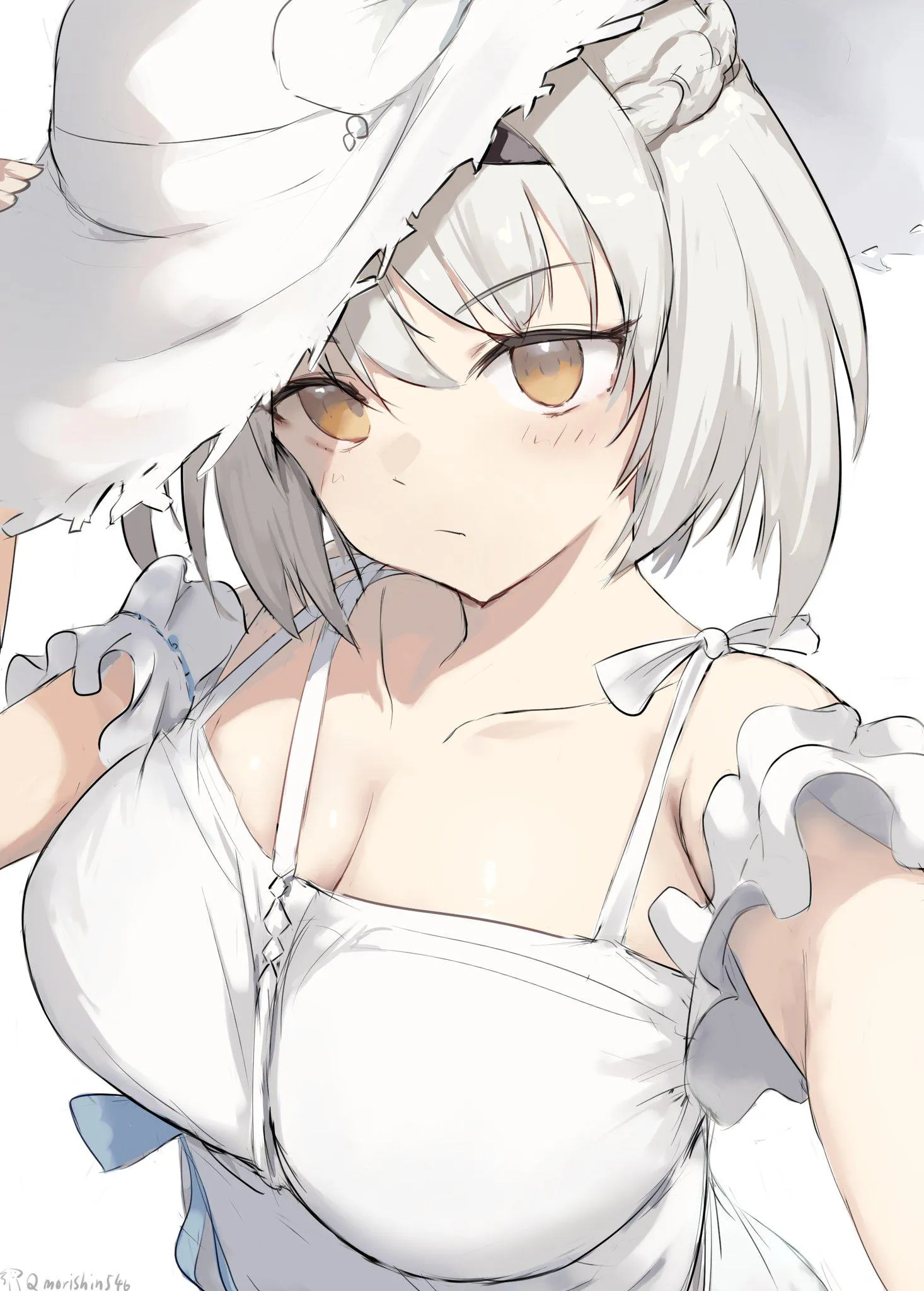 Sena in her new white dress