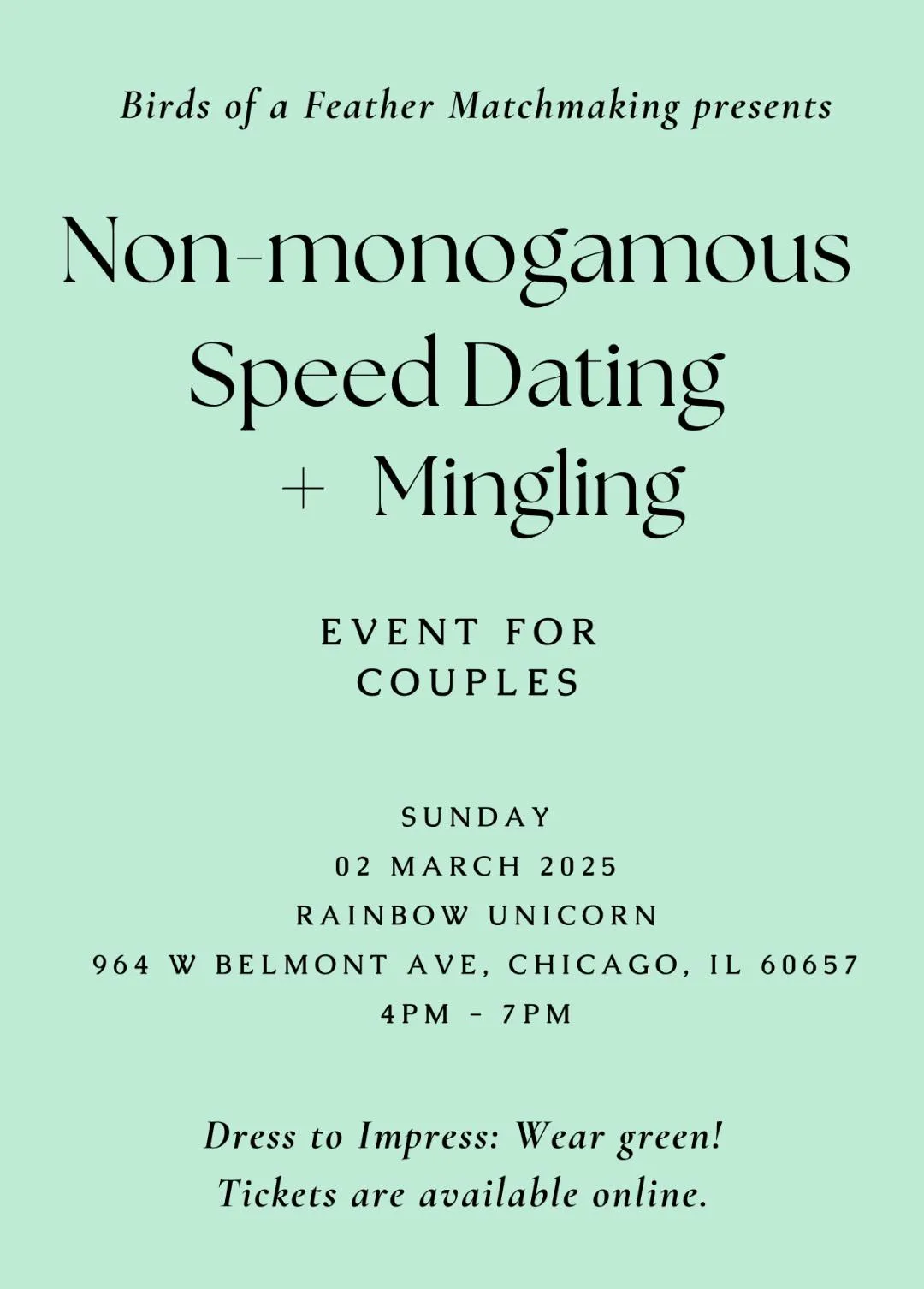 [29F & 39M] for Couples Speed Dating Event on Sunday