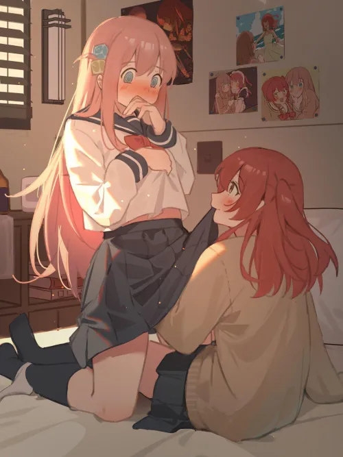 Caressing under the skirt [bocchi_the_rock] (milktea_(gggrrr2000))