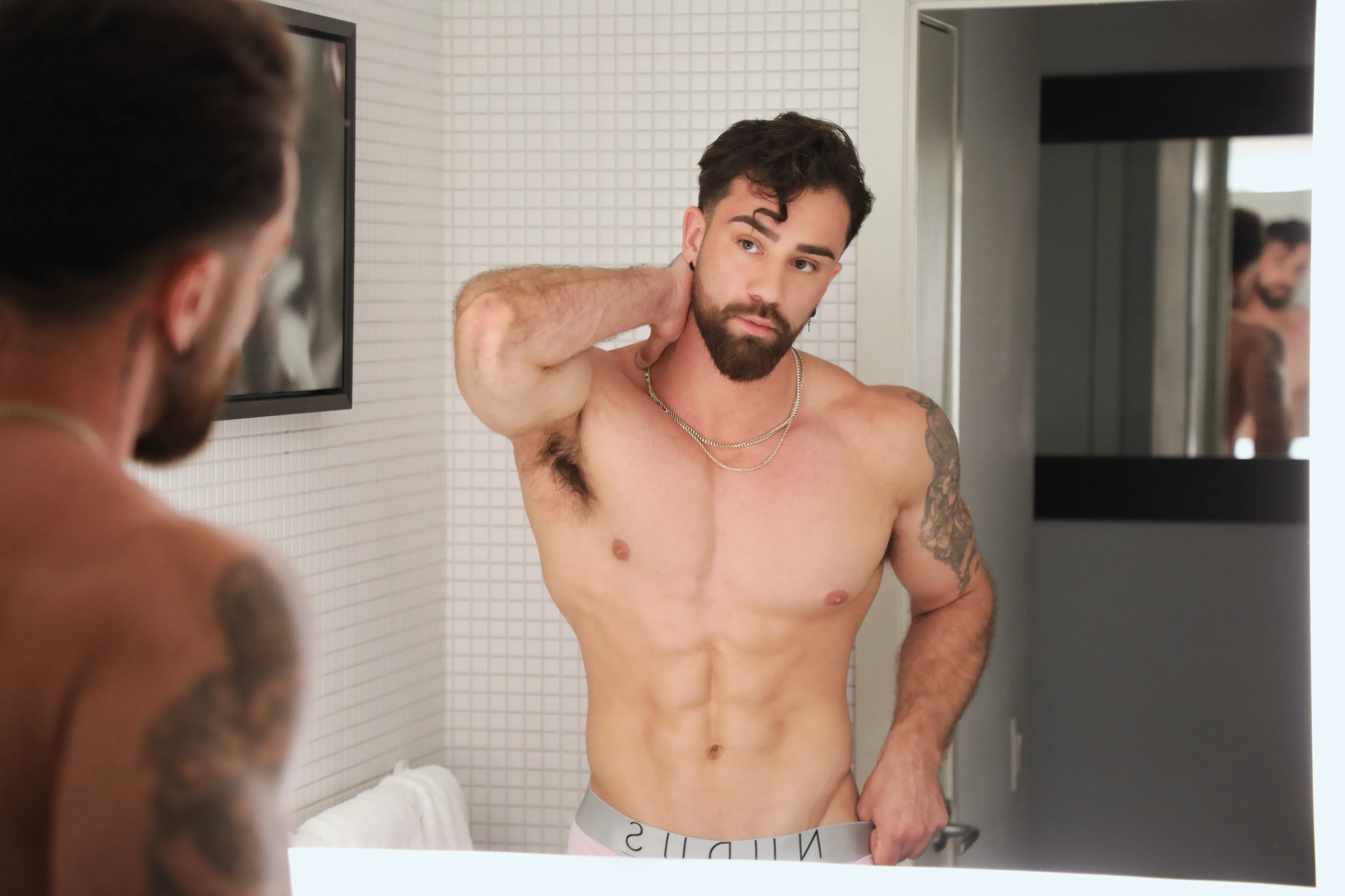 Casually flexing my biceps.