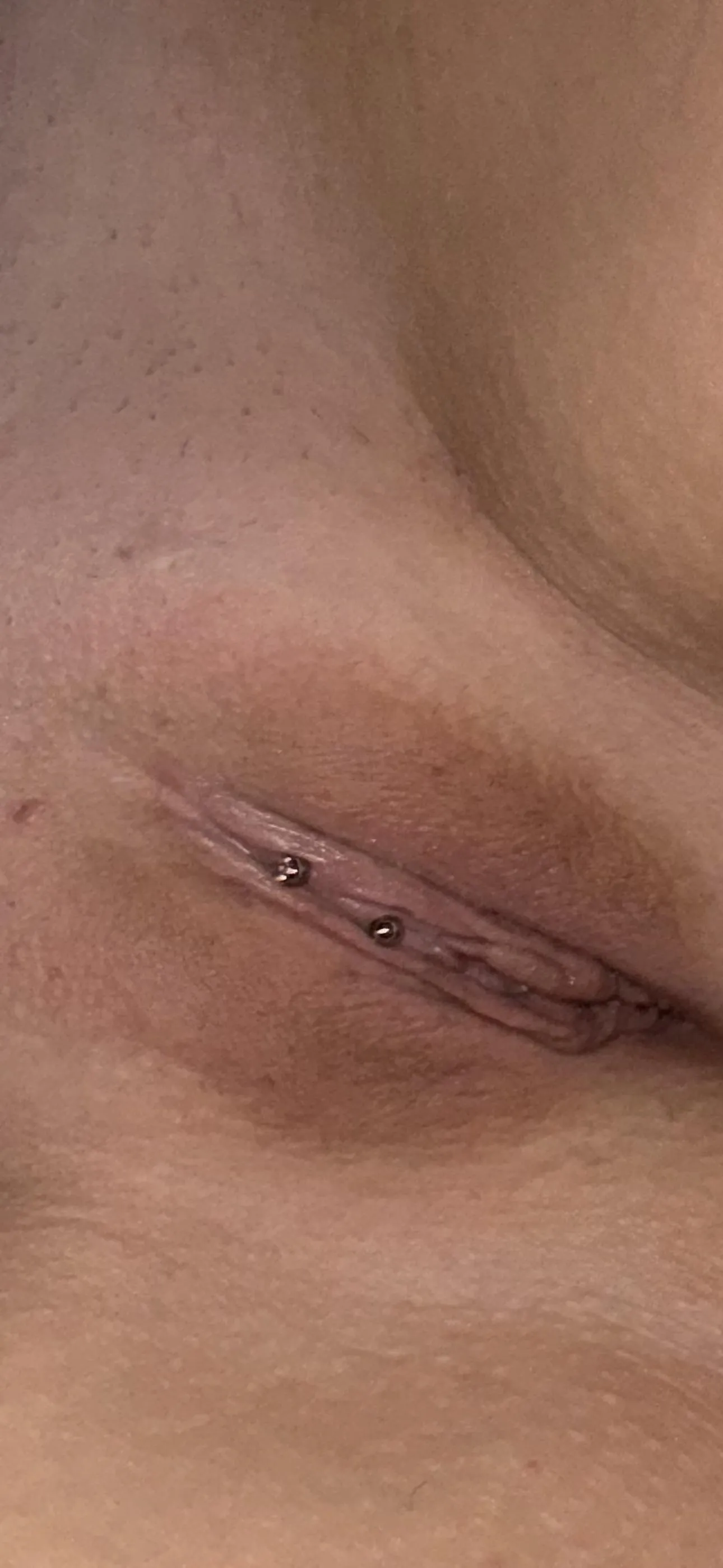 Cute, petite, tight and now pierced. 😋