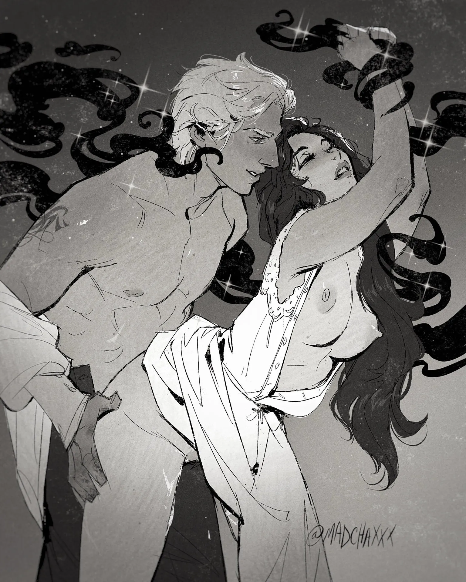 Instead of saying 'abracadabra', he says 'Oh, baby yes!' And just like that, she's transformed into a puddle of bliss ✨ by ‪@madcha.bsky.social‬