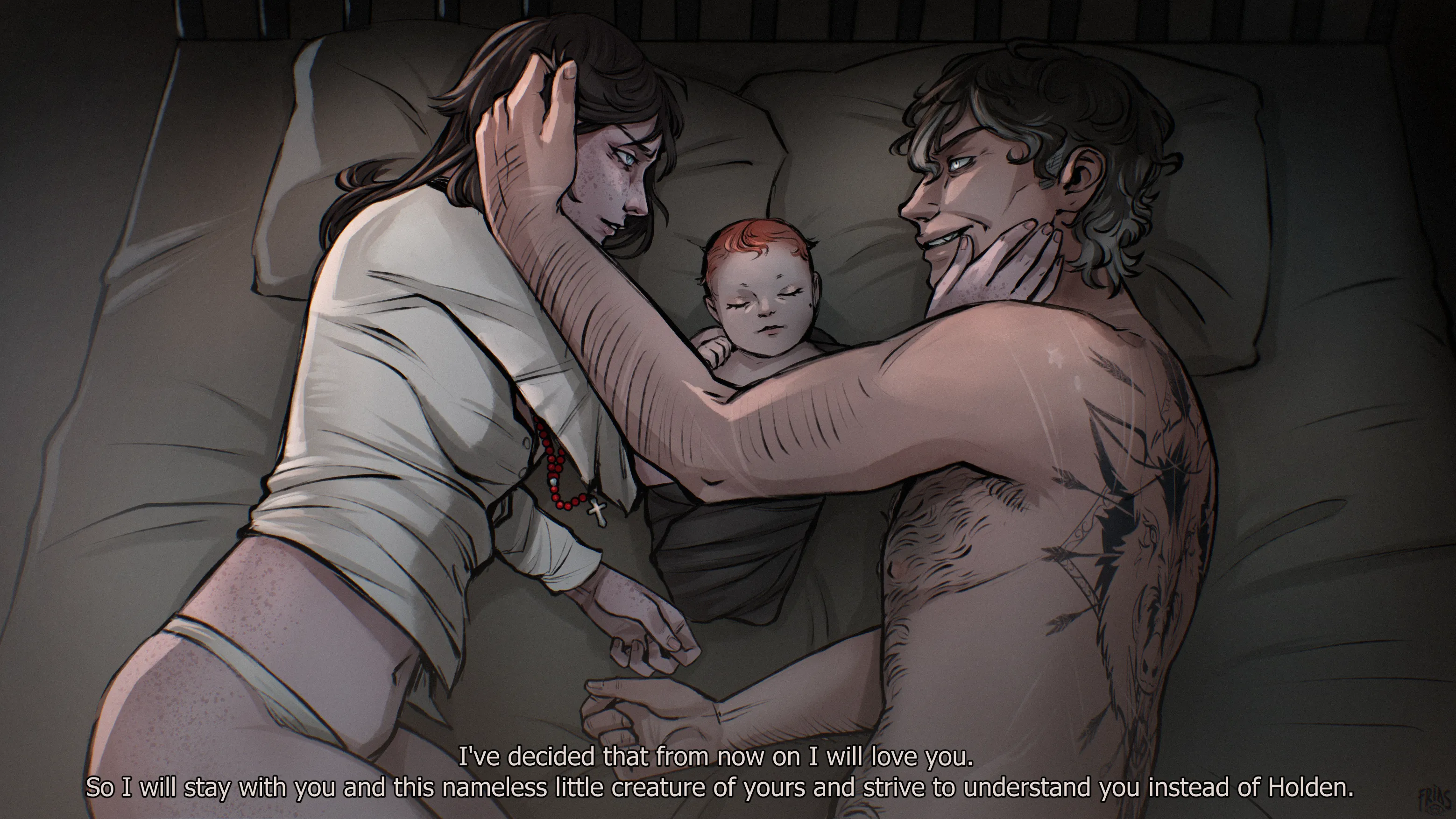 Screenshot type drawing from a Blood Meridian based RP (Remus and Criss)