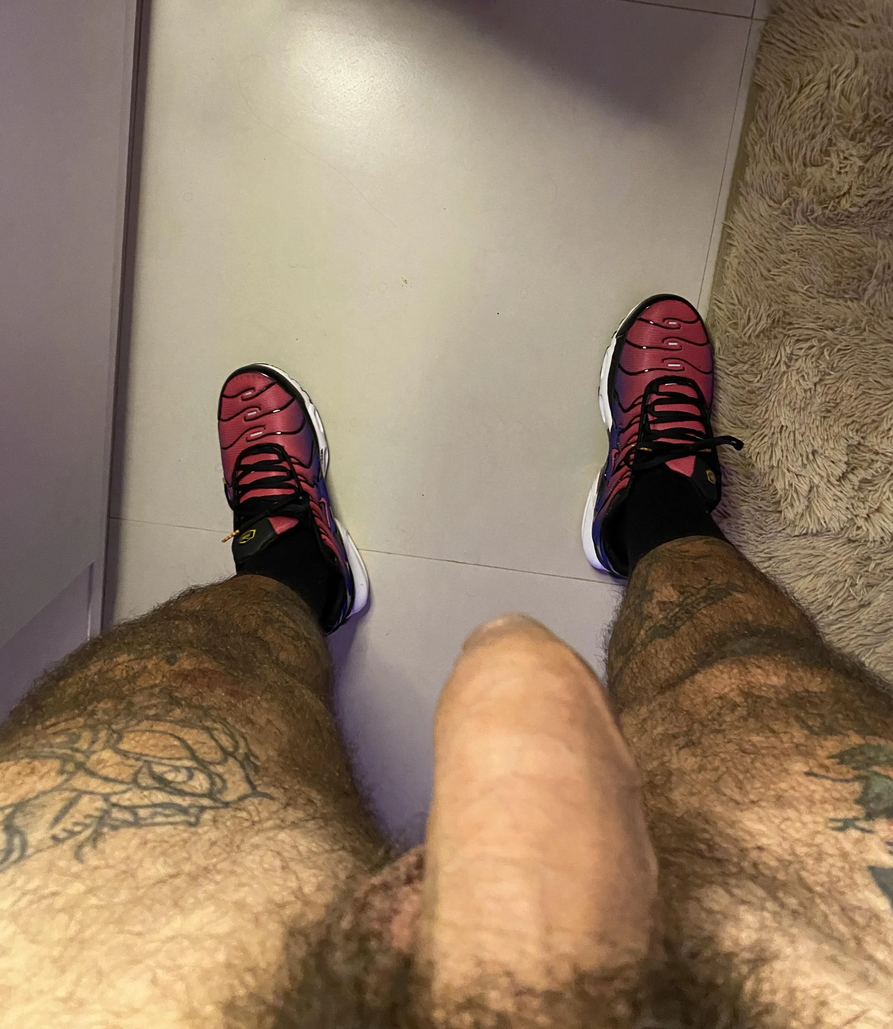 My New pair of Tn, someone for put my FAT COCK hard hard?